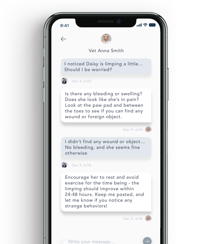 Findster Care's vets are available to answer your questions 24/7